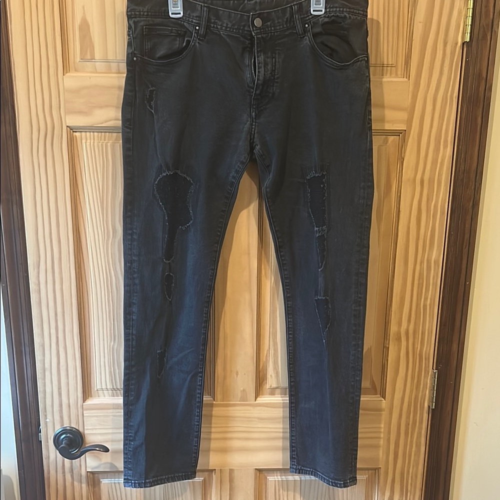 Armani Exchange Black Slim Fit Jeans Sleek Tapered Design W36, L32